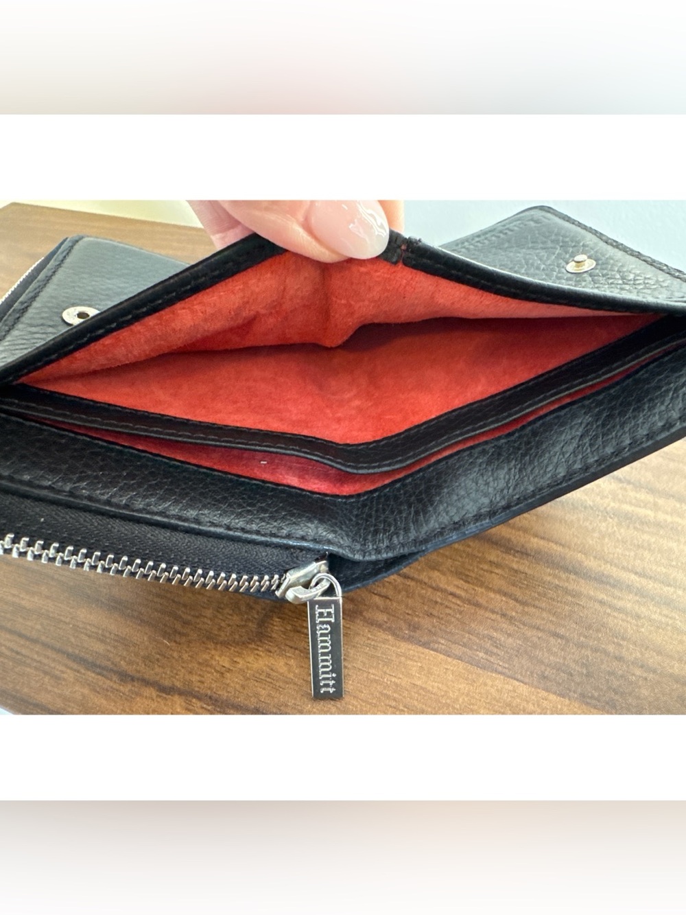 Hammitt Black Leather Wallet Silver Hardware - Picture 4 of 9